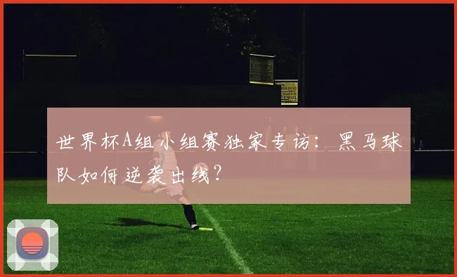 世界杯A组小组赛独家专访：黑马球队如何逆袭出线？